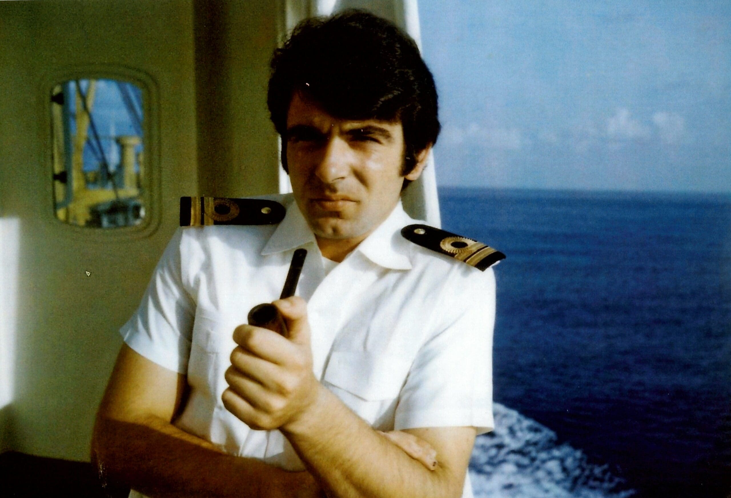Vintage photo of Chief Officer on a vessel.