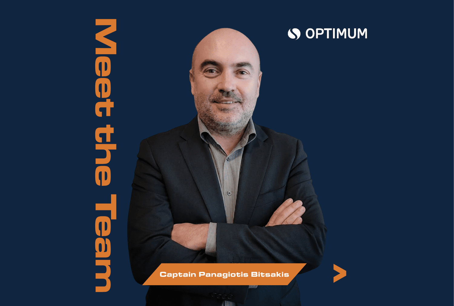 Man standing with arms crossed with a blue background